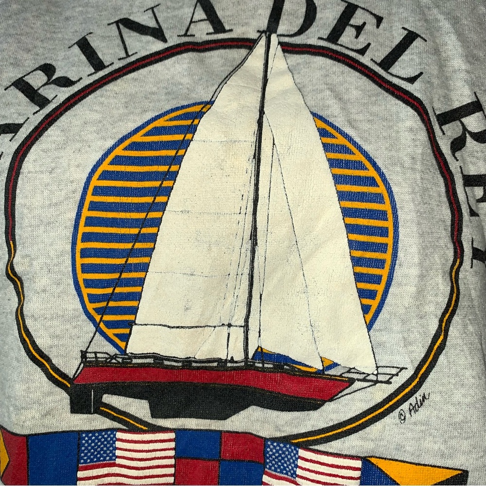 Vintage California Marina Del Rey Nautical Sailing Sweatshirt - Picture 2 of 13